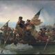 Washington Crossing the Delaware group portrait painted in 1851 by Emanuel Leutze (1816-1868)