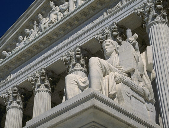 Supreme Court close up statue