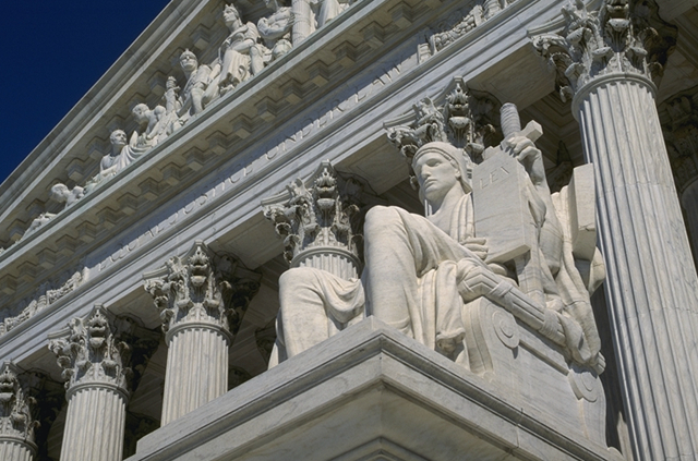 Supreme Court close up statue