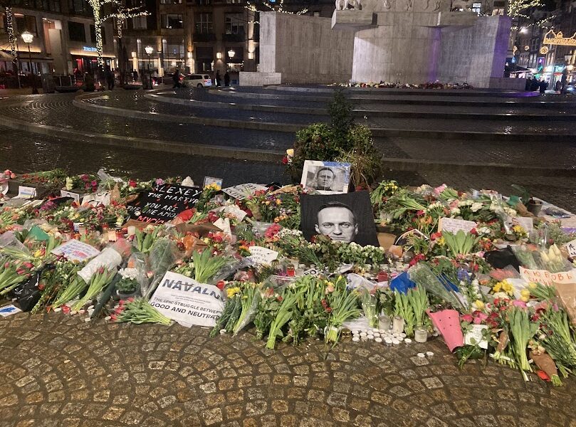 Alexei Navalny makeshift shrine