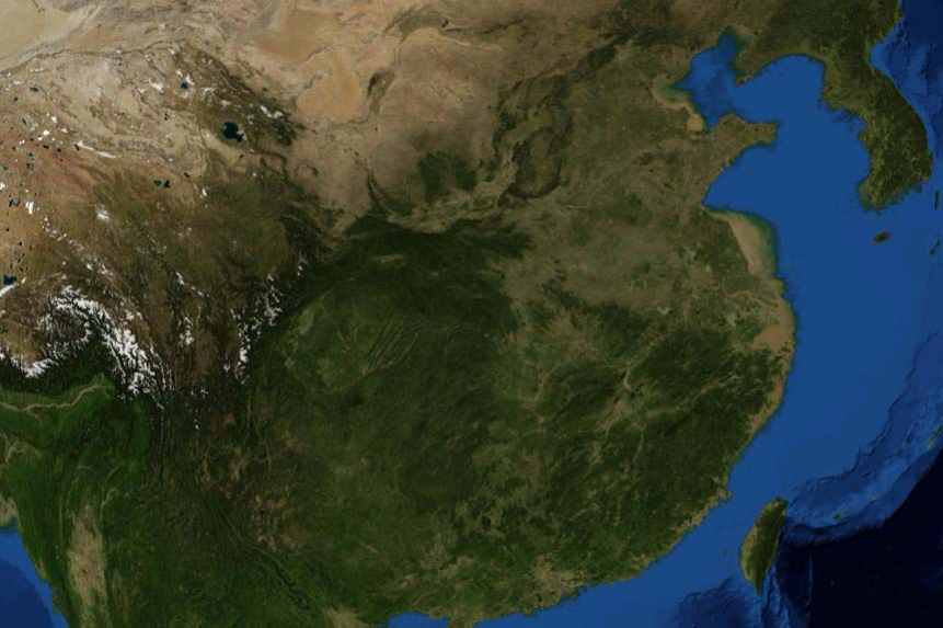 China color satellite photo