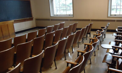 A college classroom, where academics really hang out