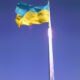 Flag of Ukraine flying
