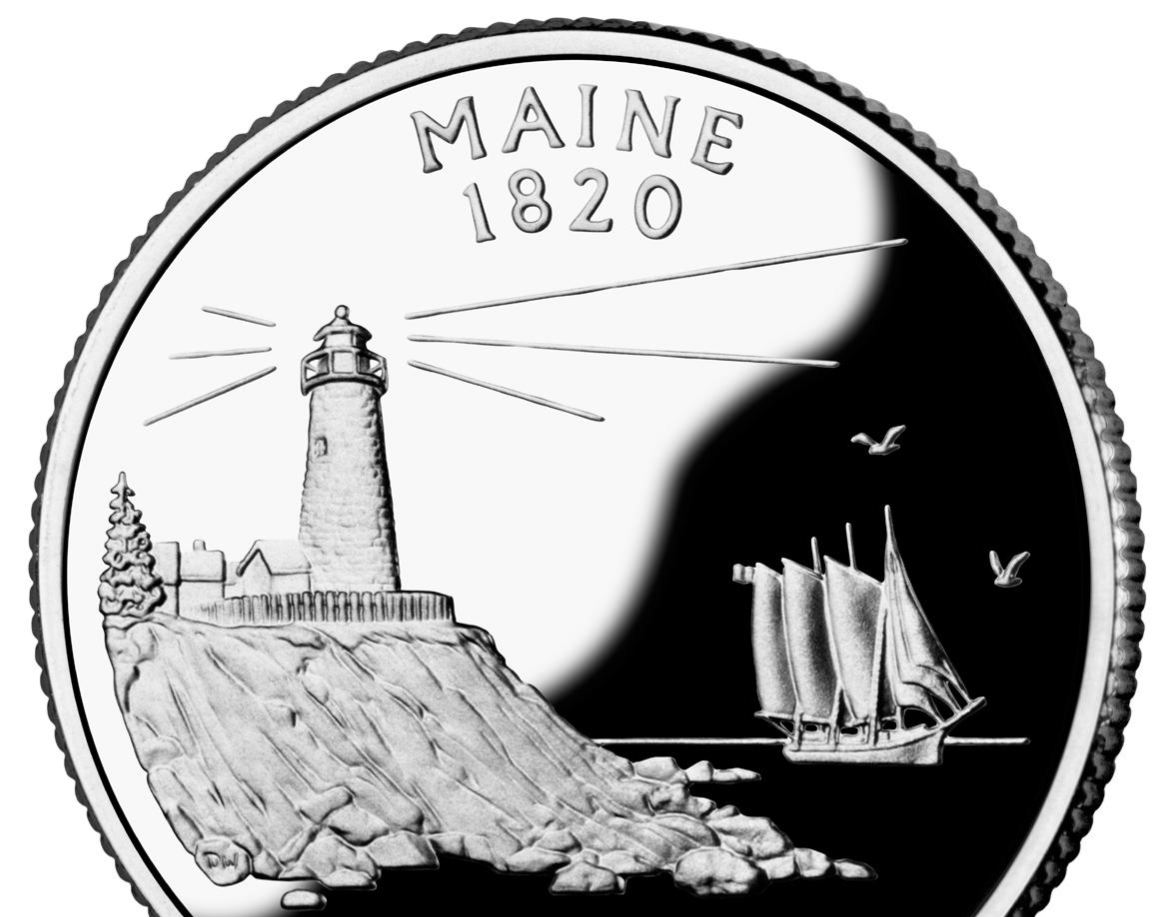 Maine quarter reverse