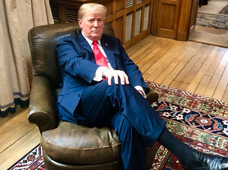 Trump in easy chair