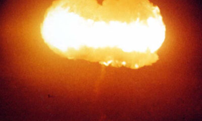 Hot mushroom cloud, symbol of nuclear war