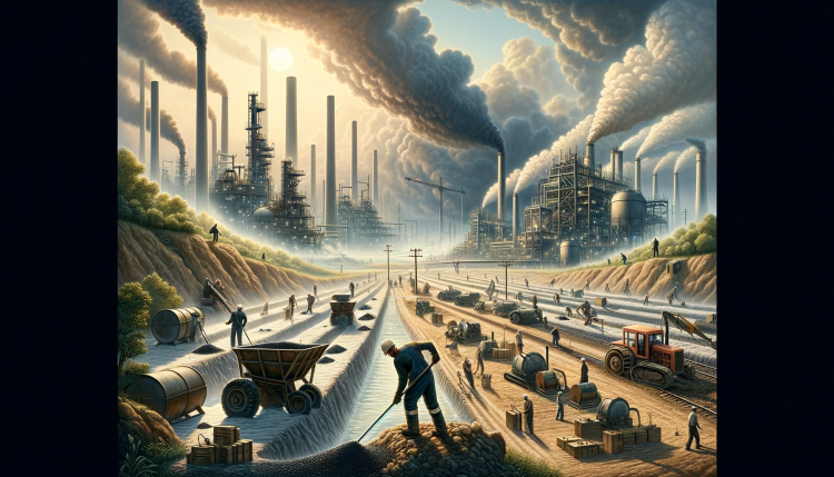 ChatGPT depicts continued fossil fuel use as dirty, requiring grueling labor, and belching toxic pollutants
