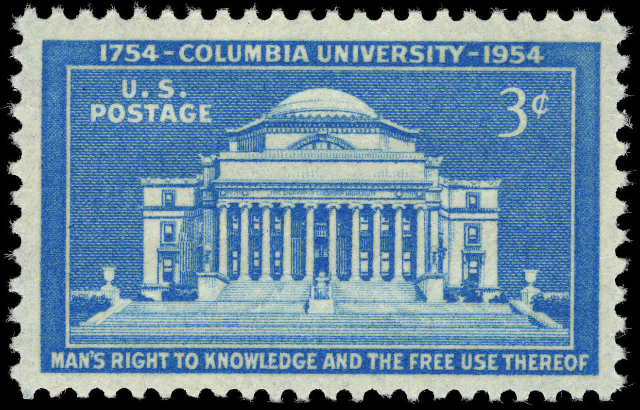 3-cent U.S. postage stamp commemorating the bicentennial of Columbia University
