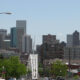 Denver, Colorado skyline and nearby apartments