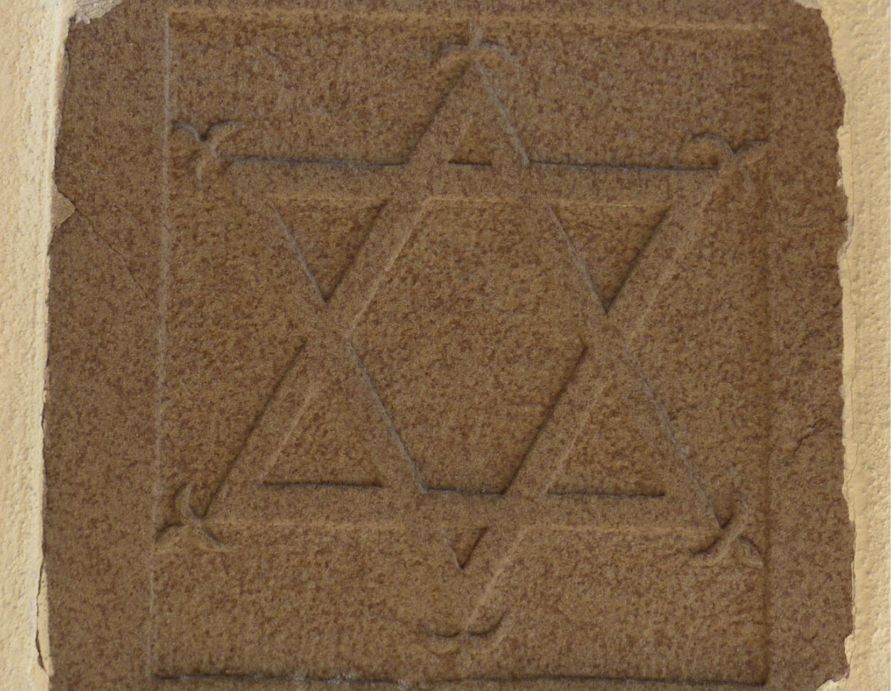 Stone plaque bearing Star of David