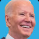 Joe Biden close-up headshot with light blue background
