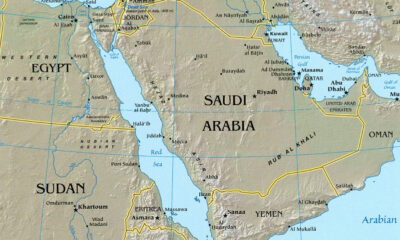 Middle East, political entities - Egypt, Sudan, Saudi Arabia, Yemen, Eritrea, Djibouti, Iran, Iraq, Jordan, and Israel
