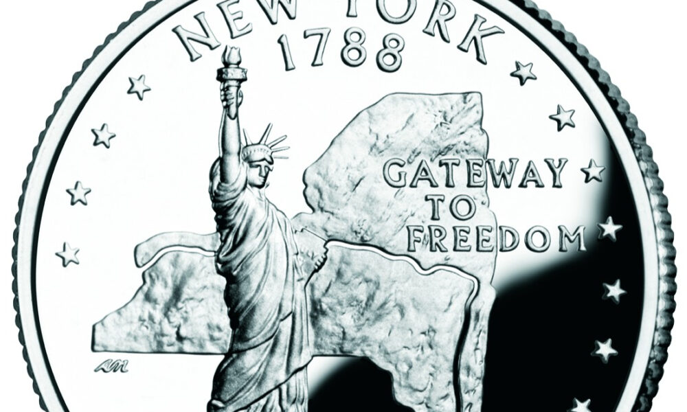 New York quarter reverse