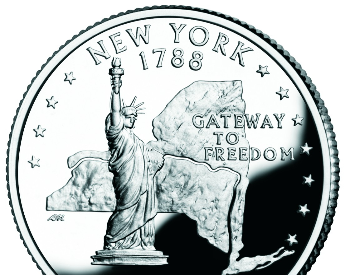 New York quarter reverse