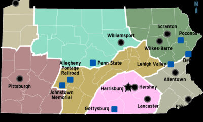 Pennsylvania divided into seven distinct regions