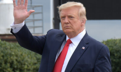President Donald Trump gives a wave