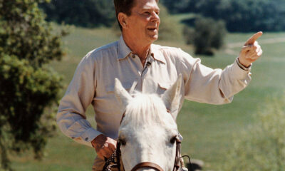 Ronald Reagan on horseback at his ranch in California
