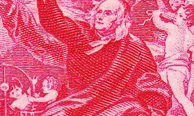 Benjamin Franklin on a postage stamp