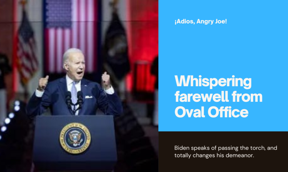 Biden makes farewell whisper
