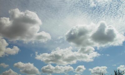 Cumulus and cirrocumulus clouds
