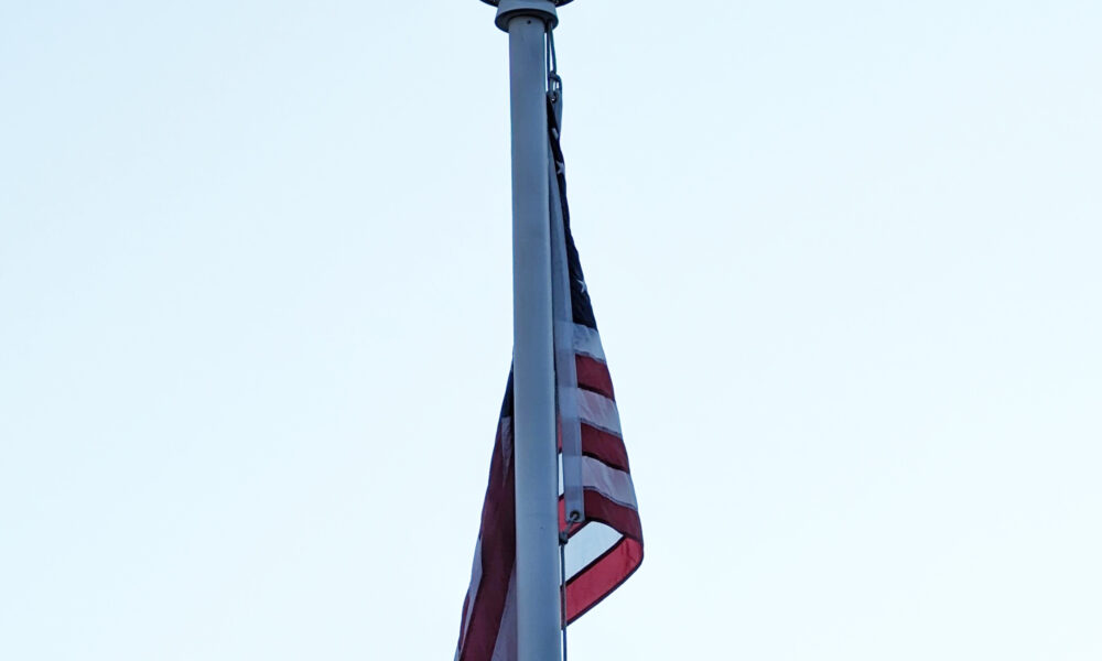 American flag close-up on pole