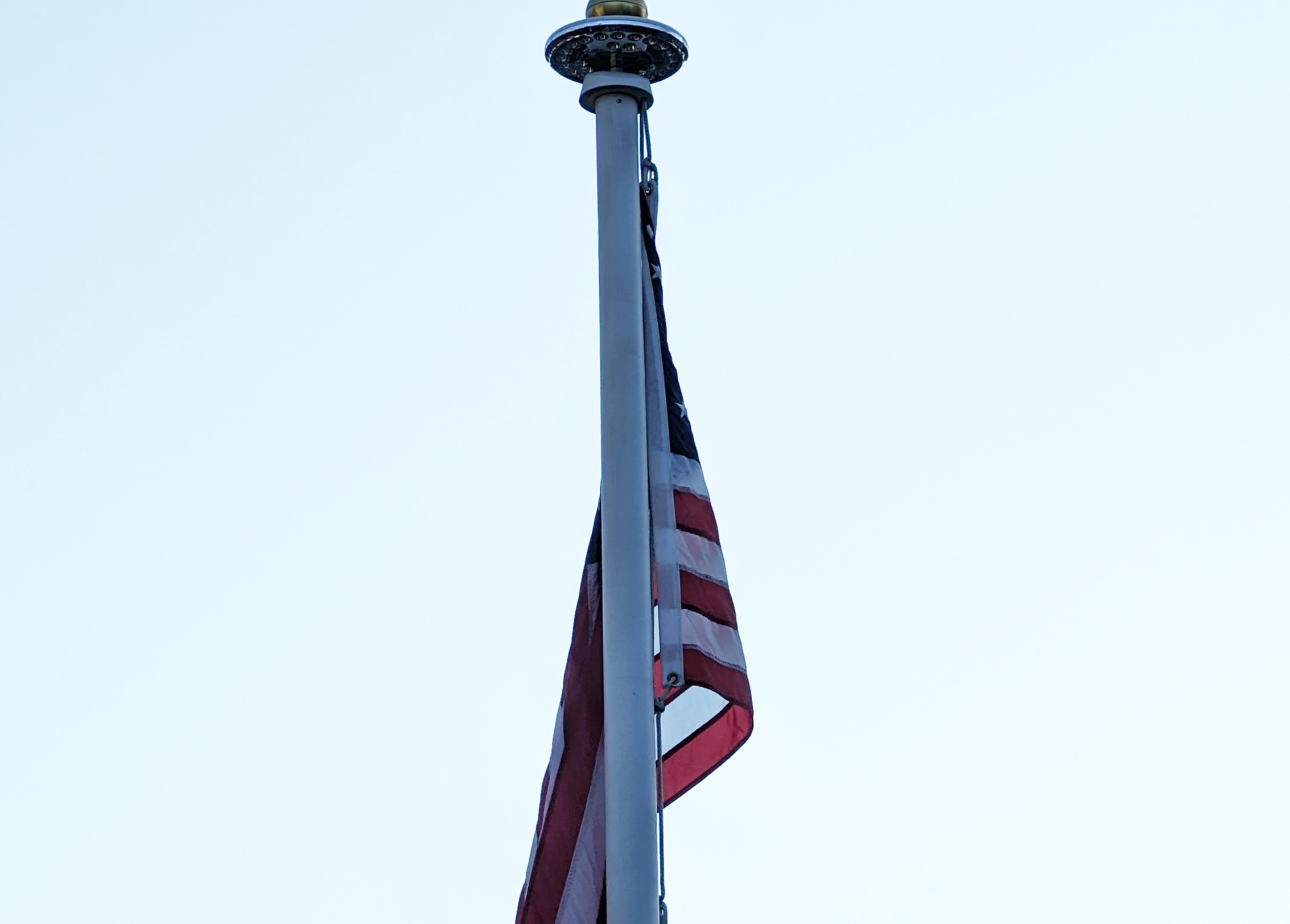 American flag close-up on pole