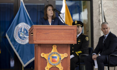 Kim Cheatle, director, United States Secret Service, speaks at Wall of Honor ceremony.