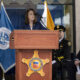 Kim Cheatle, director, United States Secret Service, speaks at Wall of Honor ceremony.