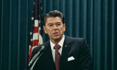 Ronald Reagan speaks at a press conference