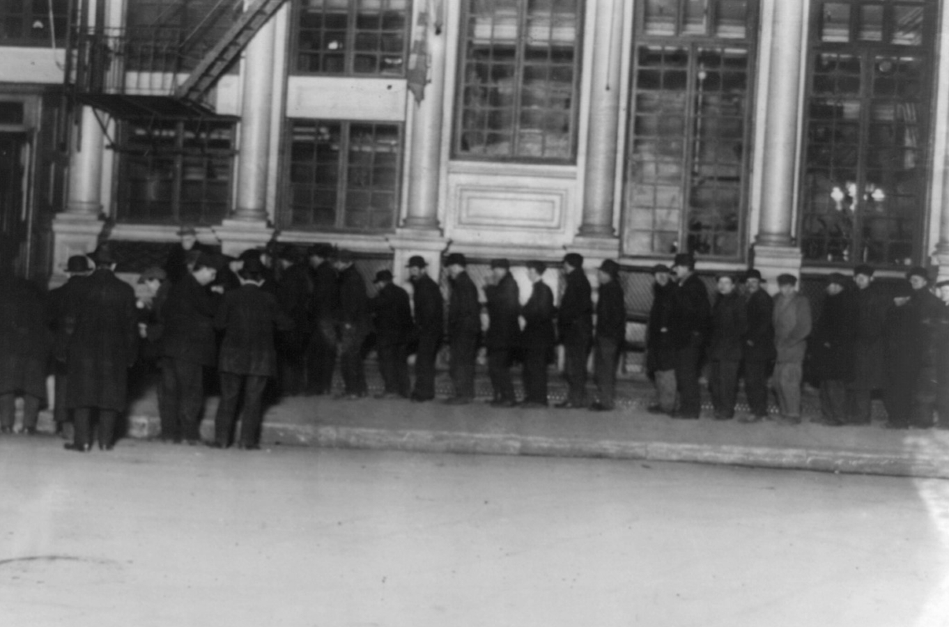 A Depression era bread line