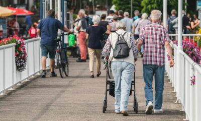 Senior citizens in a retirement community