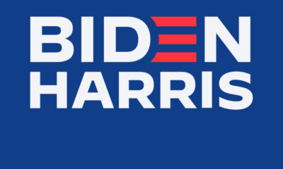 Biden Harris campaign banner recycled from 2020 before the dropout