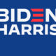 Biden Harris campaign banner recycled from 2020 before the dropout