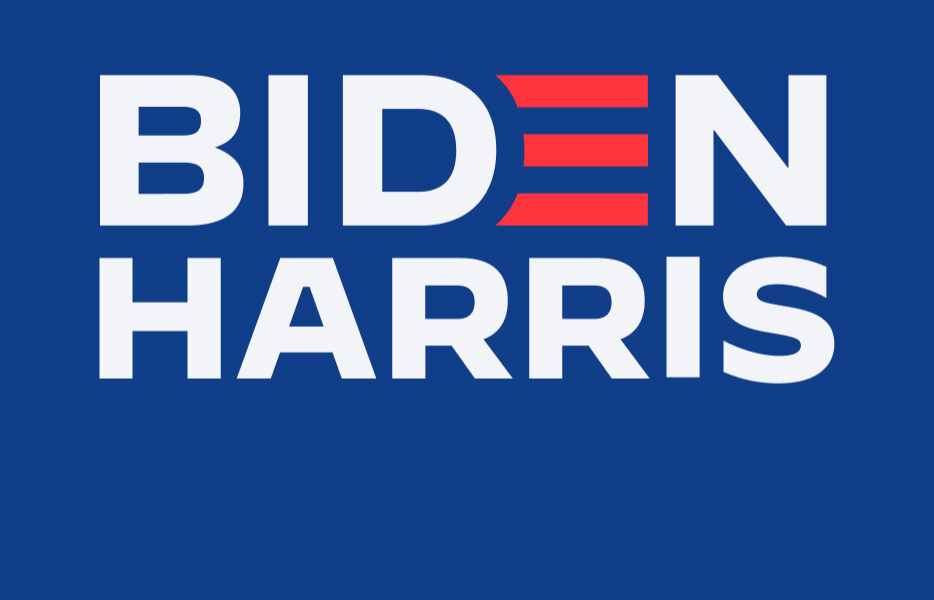 Biden Harris campaign banner recycled from 2020 before the dropout