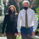 Biden and Harris outdoors and masked