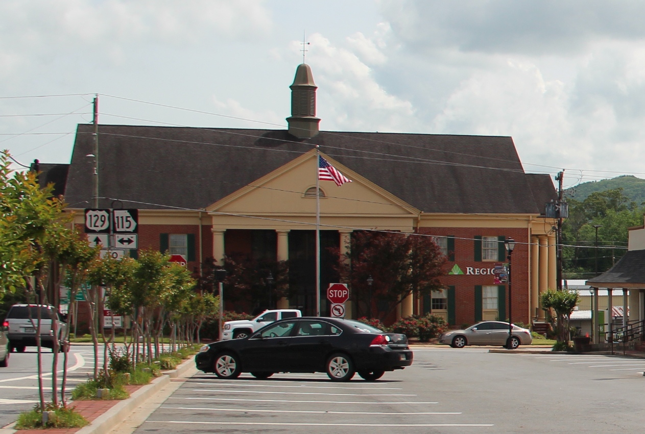 Branch of Regions Bank in Georgia at junction of US Highway 129 and Georgia Highway 115