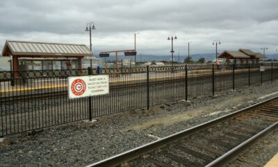 A station on a Caltrain line