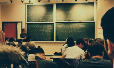 Classroom with higher math class in session