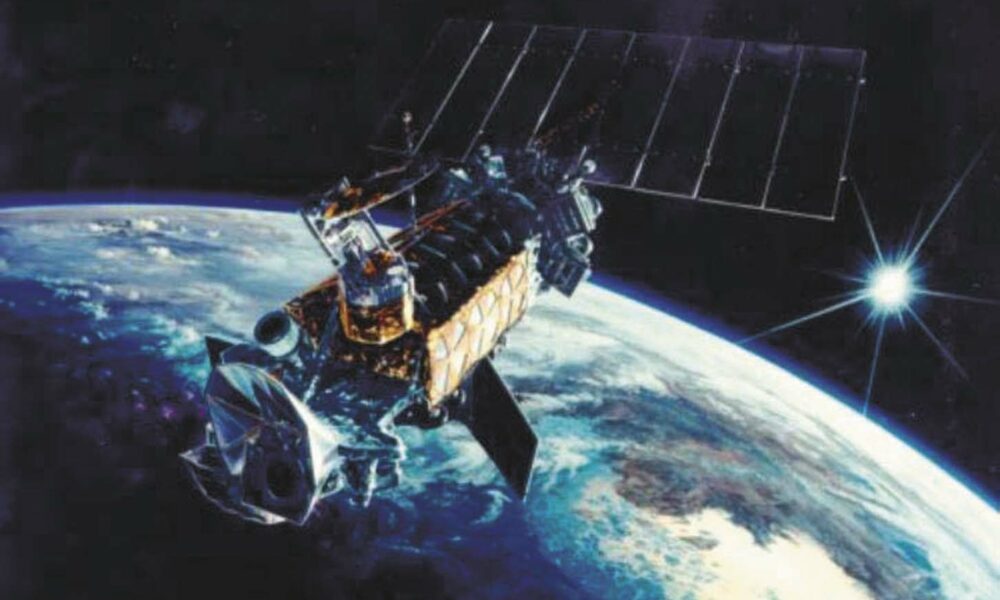 A DMSP satellite orbits the Earth (artist's concept)