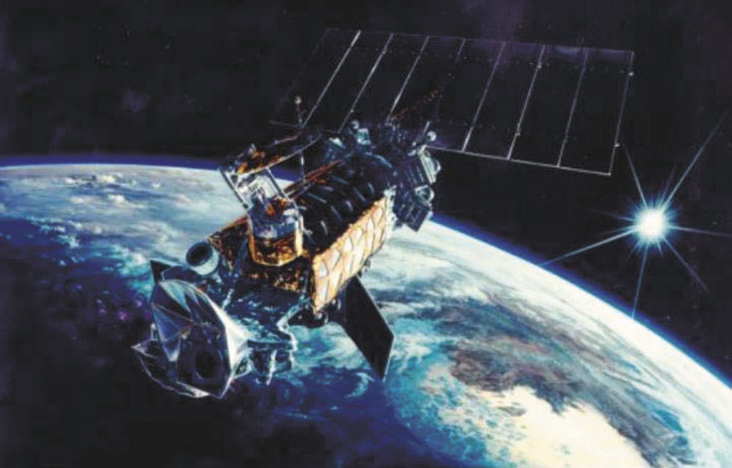 A DMSP satellite orbits the Earth (artist's concept)