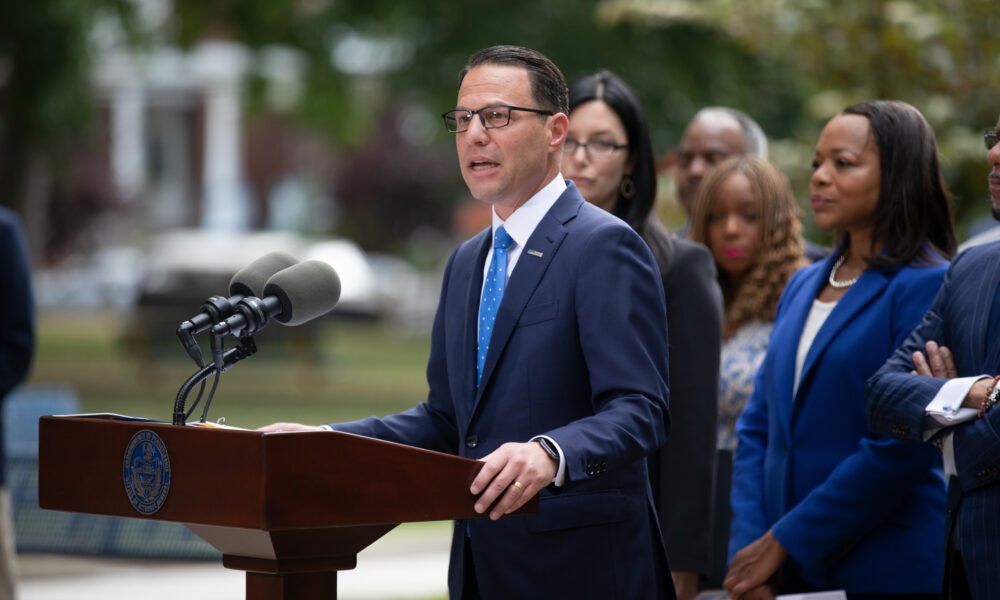 Then-Attorney General Josh Shapiro (D-Pa.) announces the Triden Mortgage Settlement