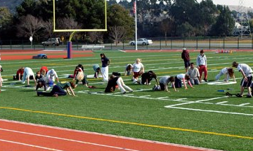 High-school phys-ed or football practice