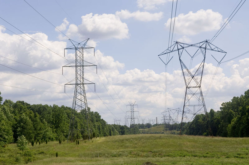 High-tension electricity towers and lines