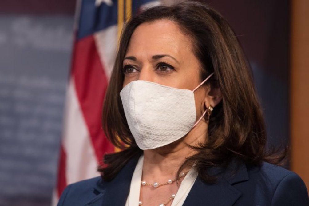 Kamala Harris as Senator left front angle with mask