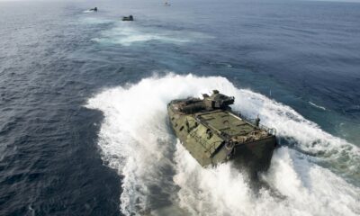 An amphibious landing exercise involving a Marine Expeditionary Unit