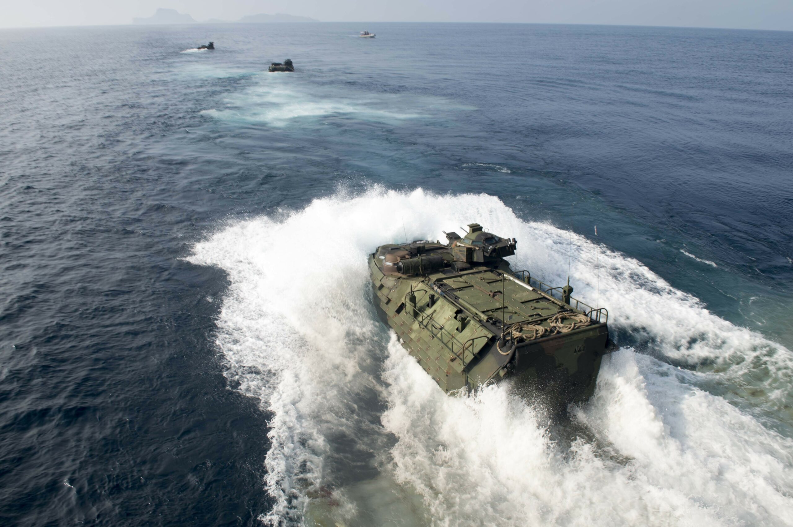 An amphibious landing exercise involving a Marine Expeditionary Unit