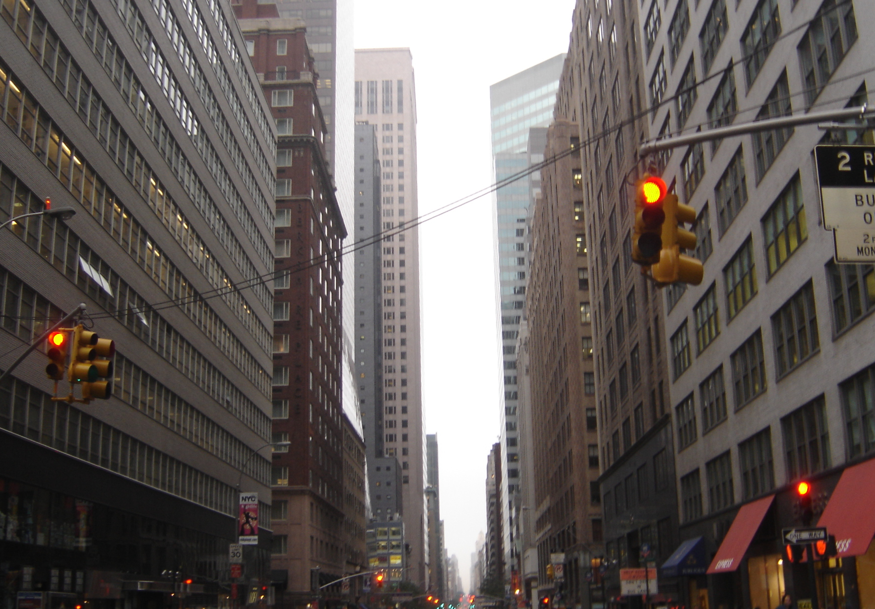 New York City driver's front view of street