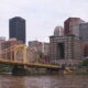 Pittsburgh skyline with bridge in foreground