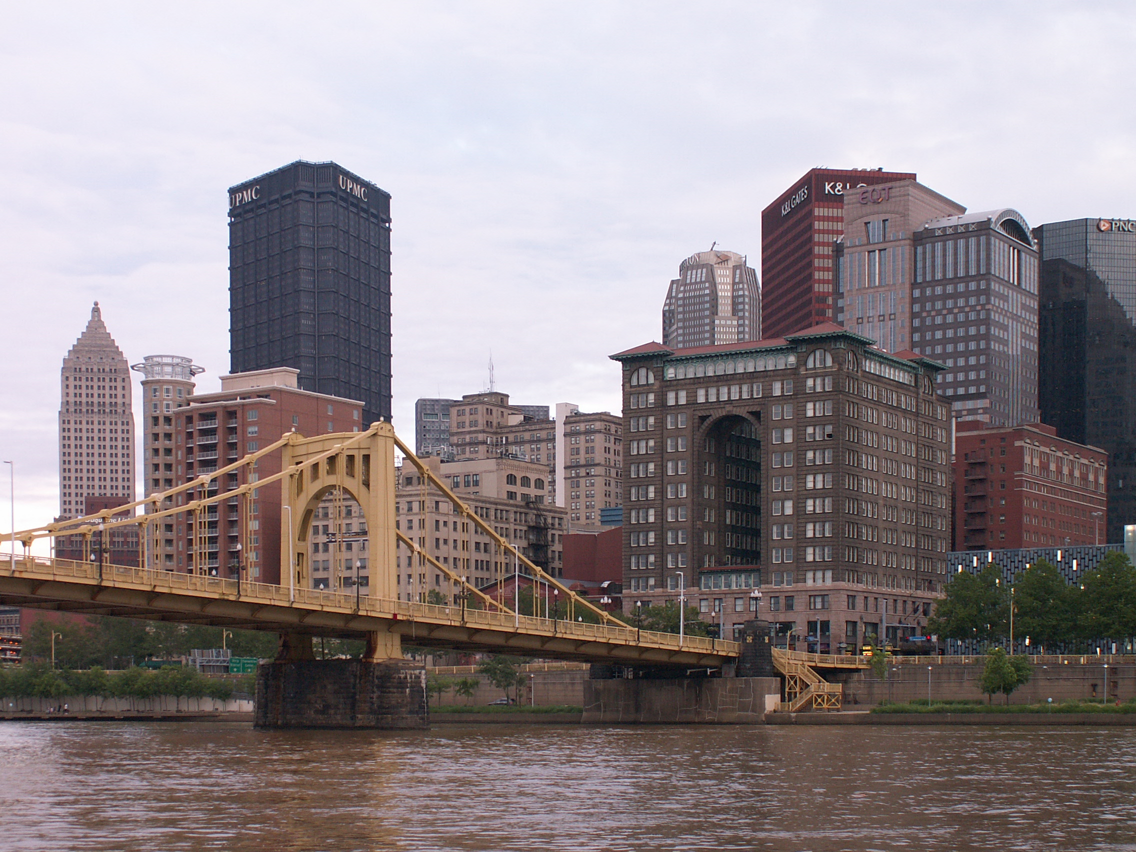 Pittsburgh skyline with bridge in foreground