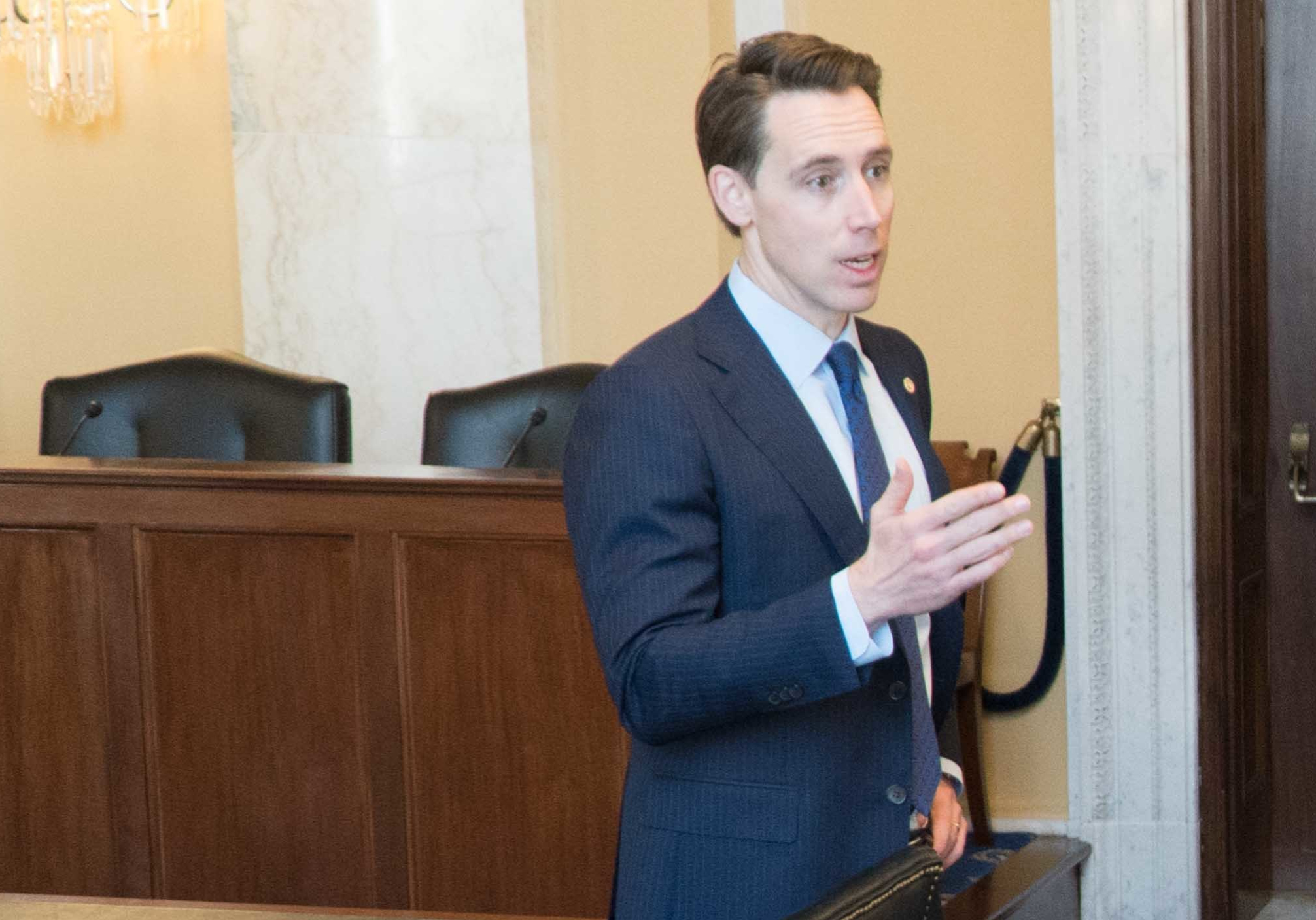 Senator Josh Hawley (R-Missouri) addressing Air National Guard forces